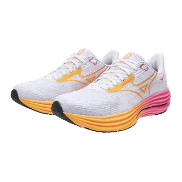 נעלי מיזונו ריידר 29 לגברים Mizuno WAVE RIDER 29 White/Tang J1GC259302 - Image 3