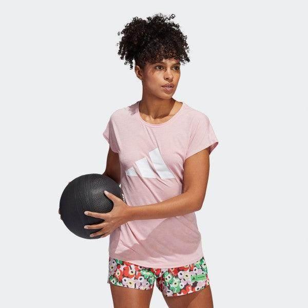 חולצת אדידס לנשים ADIDAS 3 BAR TEE WONMAU/WHITE HB6281 - Image 3