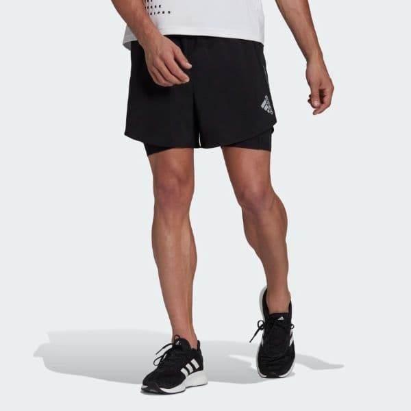 מכנס אדידס משולב טייטס לגבר Adidas D4R 2IN1 SHORT APP M H58579 - Image 2