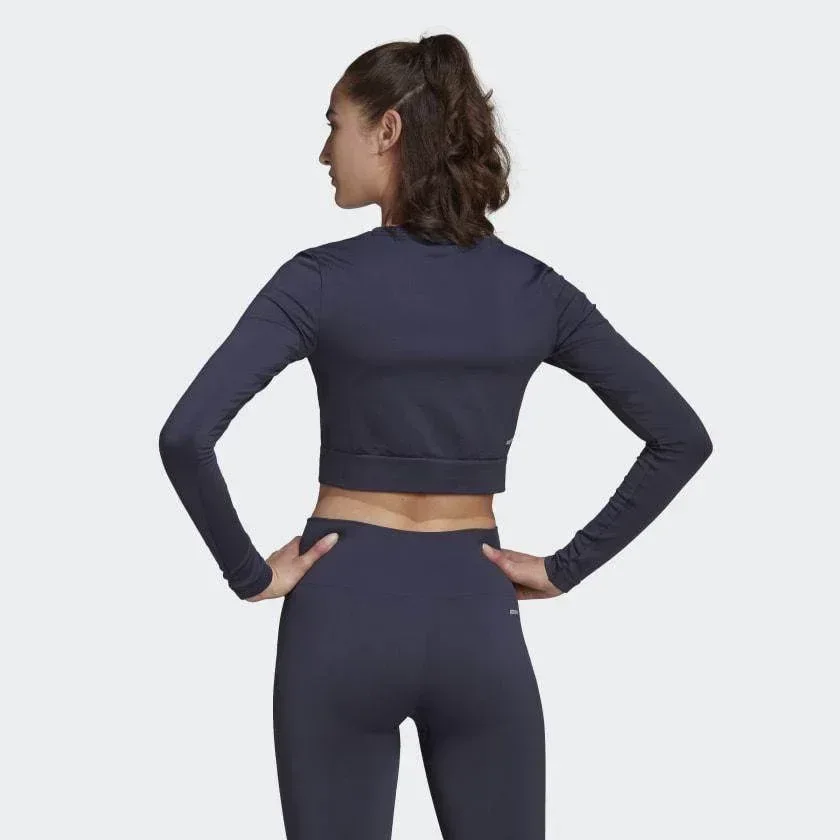 חולצת בטן שרוול ארוך לנשים Adidas SML FIT LS HE2969 - Image 2