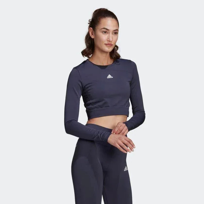 חולצת בטן שרוול ארוך לנשים Adidas SML FIT LS HE2969 - Image 3