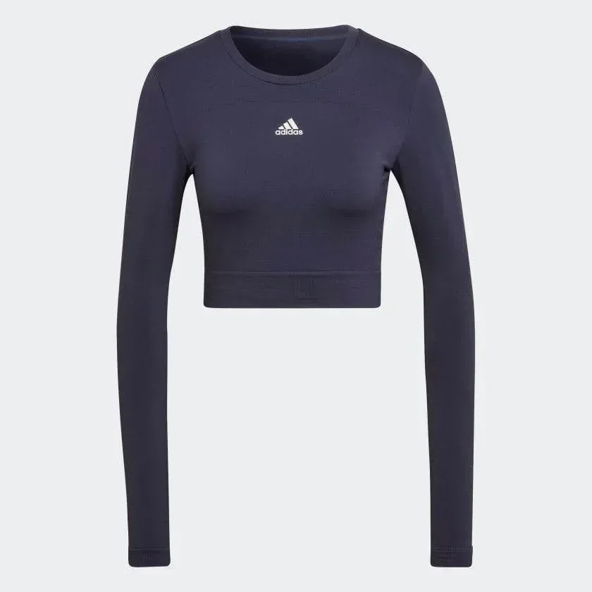 חולצת בטן שרוול ארוך לנשים Adidas SML FIT LS HE2969 - Image 4