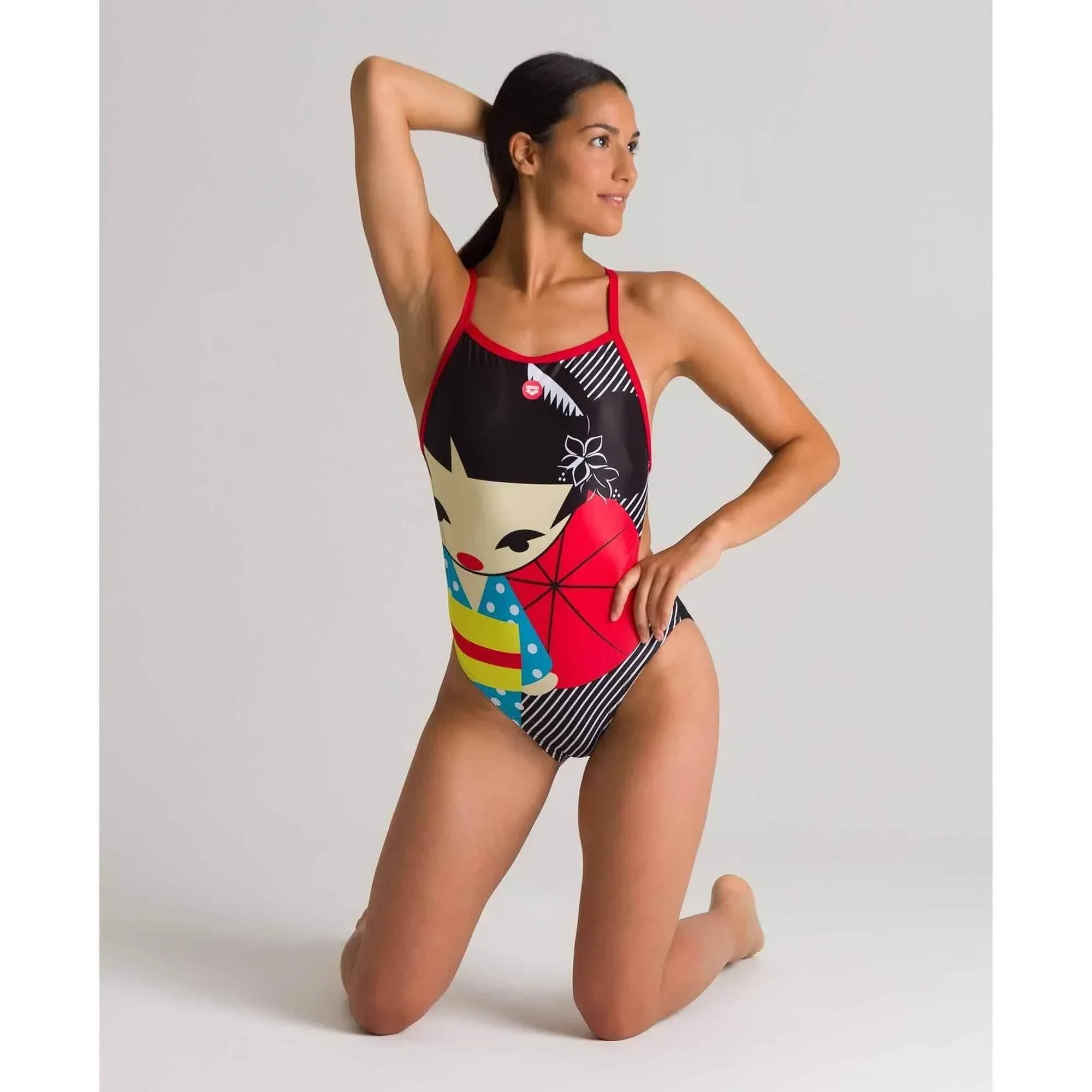 בגד ים שלם נערות ארנה Arena 002835540 W CRAZY KOKESHI LIGHTECH BACK ONE PIECE - Image 3