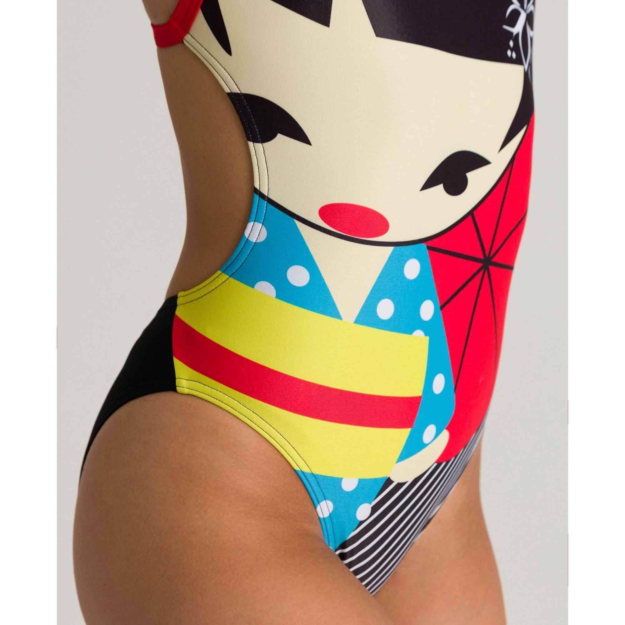 בגד ים שלם נערות ארנה Arena 002835540 W CRAZY KOKESHI LIGHTECH BACK ONE PIECE - Image 6