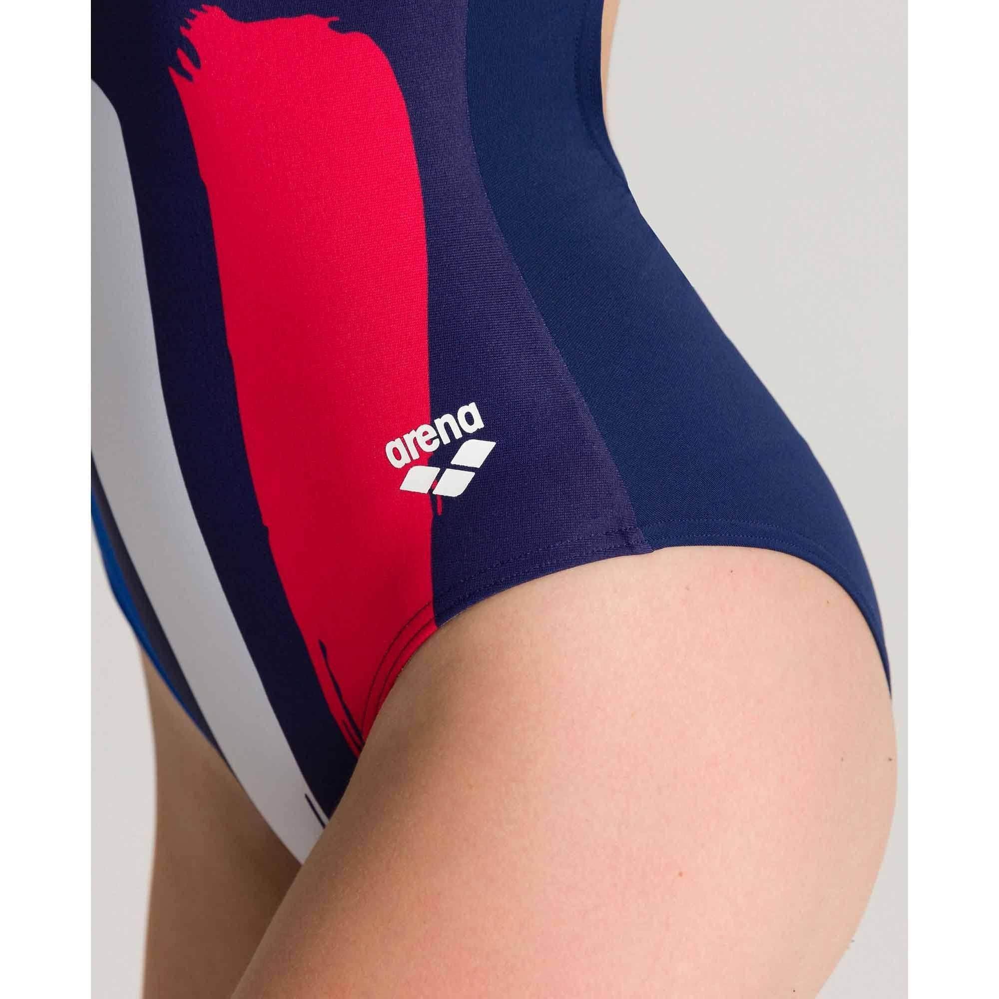 בגד ים שלם נערות ארנה Arena 002869750 W COUNTRY FLAGS LIGHT DROP BACK - Image 2