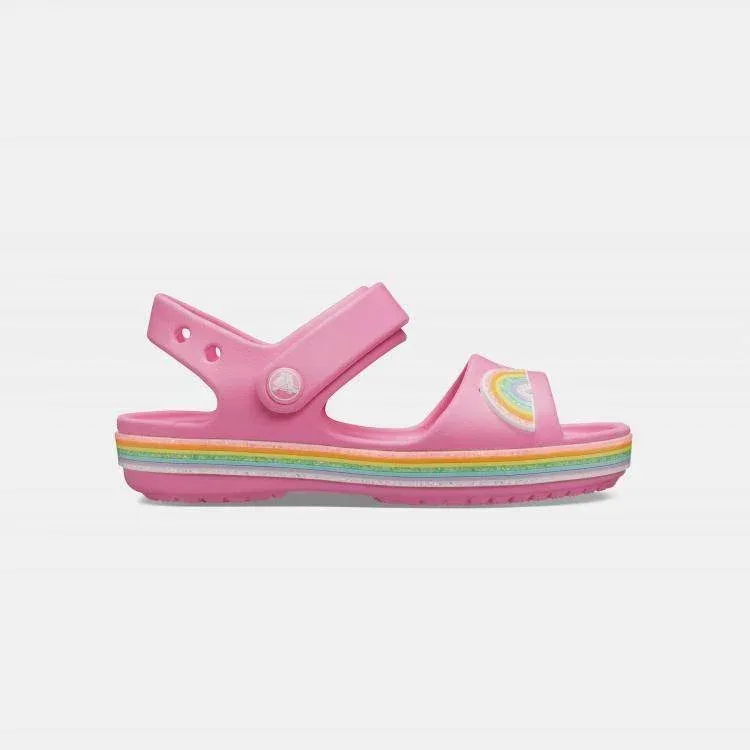 Crocs Preschool Crocband Imagination Sandal 206145-669 - סנדל קרוקבנד קשת בענן בצבע ורוד - Image 2