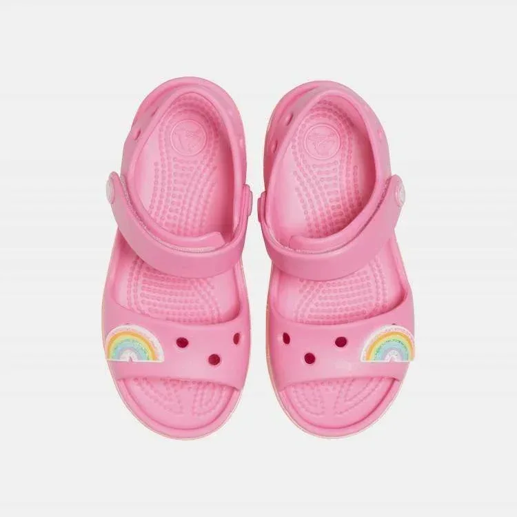 Crocs Preschool Crocband Imagination Sandal 206145-669 - סנדל קרוקבנד קשת בענן בצבע ורוד - Image 3