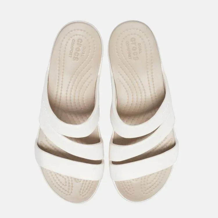 כפכף קרוקס רצועות בצבע לבן Crocs 206304-159 Crocs Monterey Strappy Wedge - Image 2