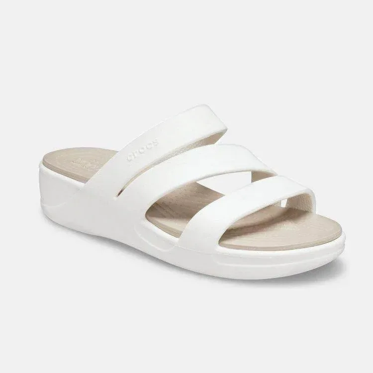 כפכף קרוקס רצועות בצבע לבן Crocs 206304-159 Crocs Monterey Strappy Wedge - Image 3