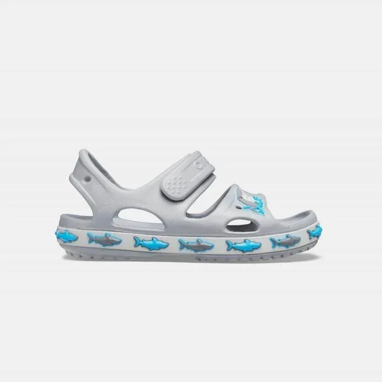 Crocs Fun Lab Shark Band Sandal 206365-007 - סנדל אפור בעיטור כריש - Image 2