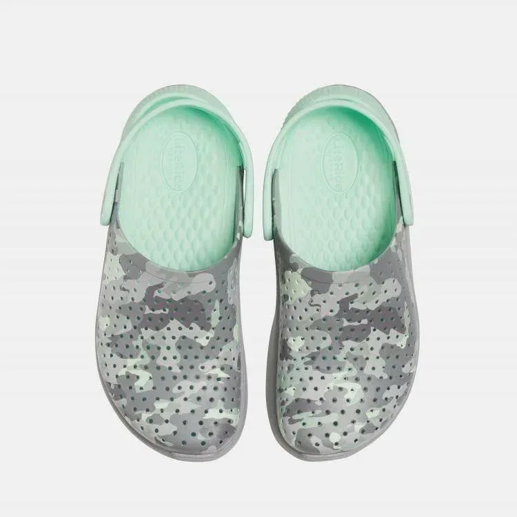 Crocs LiteRide Printed Camo Clog K 206495-0GI - כפכף בצבע אפור/ירוק - Image 3