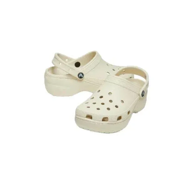 כפכפי פלטפורמה קרוקס לנשים בצבע קרם Crocs 206750-2Y2 Classic Platform Clog Bone - Image 2