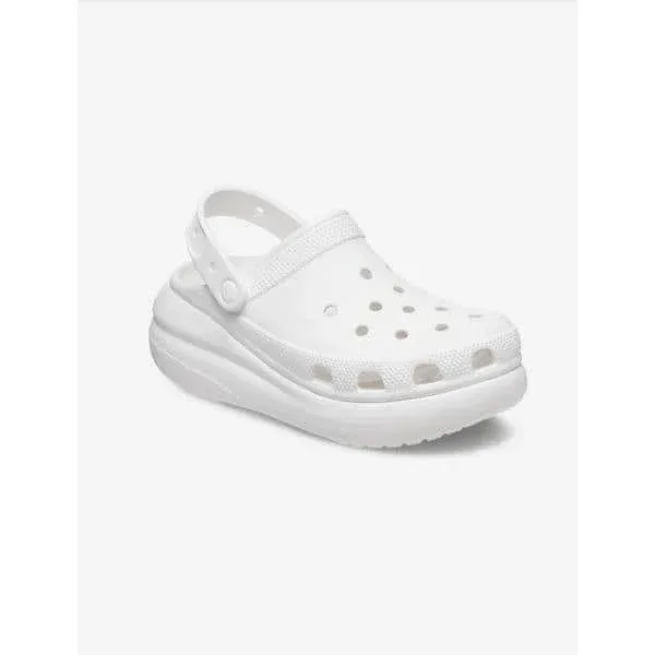 כפכפי פלטפורמה קרוקס קראש יוניסקס בצבע לבן Crocs 207521-100 Classic Crush Clog,white - Image 2
