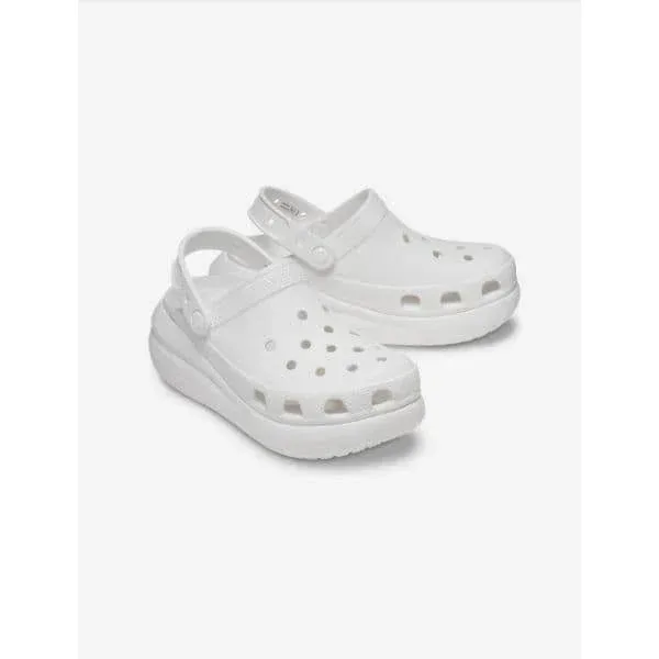 כפכפי פלטפורמה קרוקס קראש יוניסקס בצבע לבן Crocs 207521-100 Classic Crush Clog,white - Image 3