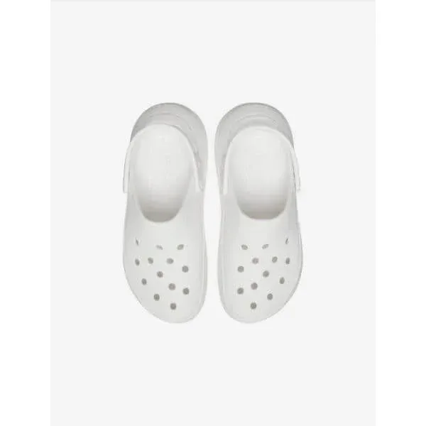 כפכפי פלטפורמה קרוקס קראש יוניסקס בצבע לבן Crocs 207521-100 Classic Crush Clog,white - Image 5