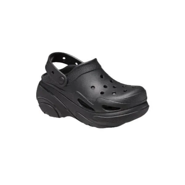 כפכפי פלטפורמה קלוג באבל קראש קרוקס שחורות Crocs 210061-0WC Bubble Crush Clog Triple Black - Image 2