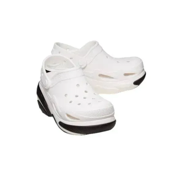 כפכפי פלטפורמה קלוג באבל קראש קרוקס לבנות Crocs 210061-100 Bubble Crush Clog white - Image 3