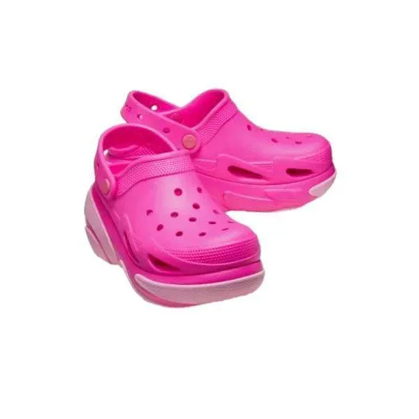 כפכפי פלטפורמה קלוג באבל קראש קרוקס ורודות Crocs 210061-6TW Bubble Crush Clog - Image 3