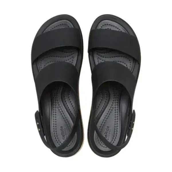 כפכפי קרוקס ברוקלין לנשים Crocs 211144-060 Brooklyn Cork Low Wedge BLK - Image 5