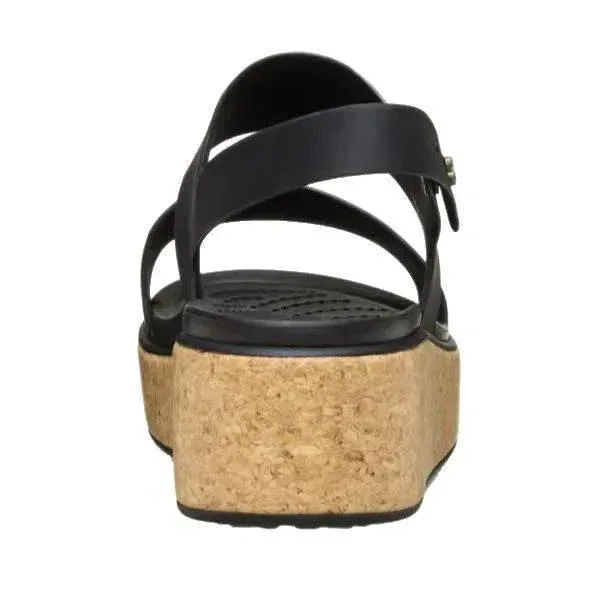 כפכפי קרוקס ברוקלין לנשים Crocs 211144-060 Brooklyn Cork Low Wedge BLK - Image 6