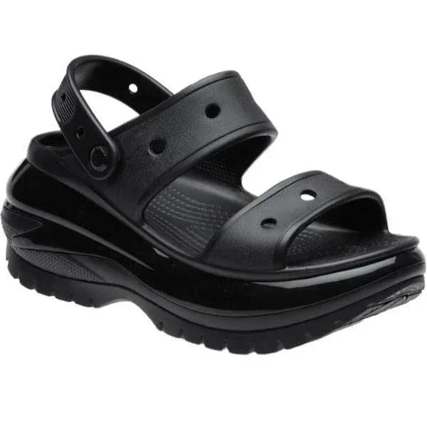 סנדלי קרורס פלטפורמה במהדורה מיוחדת Crocs Classic Mega Crush Sandal Black noir 207989-001 - Image 3