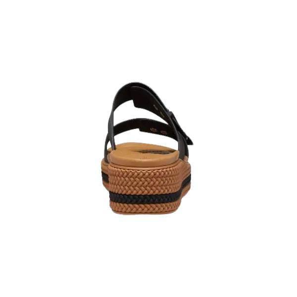 כפכפי פלטפורמה קרוקס לנשים עם סוליה קלועה Crocs Brooklyn Woven Buckle Black 209978-001 - Image 5