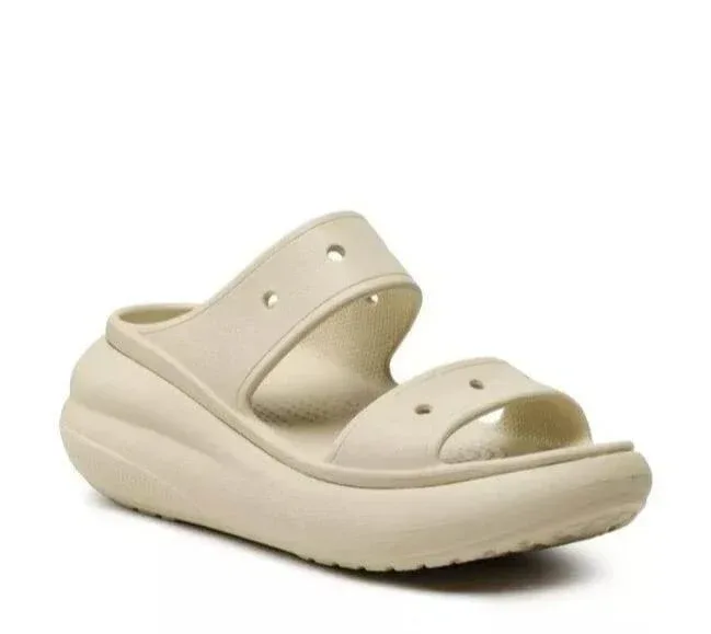 סנדלי קרוקס פלטפורמה במהדורה מיוחדת Crocs Classic Crush Sandal 207670-2Y2 Bone OS - Image 3