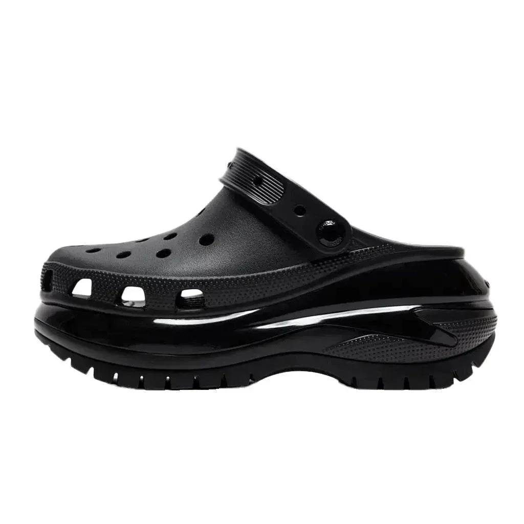 כפכפי קרוקס פלטפורמה במהדורה מיוחדת Crocs Classic Mega Crush Clog Black noir 207988-001 - Image 2