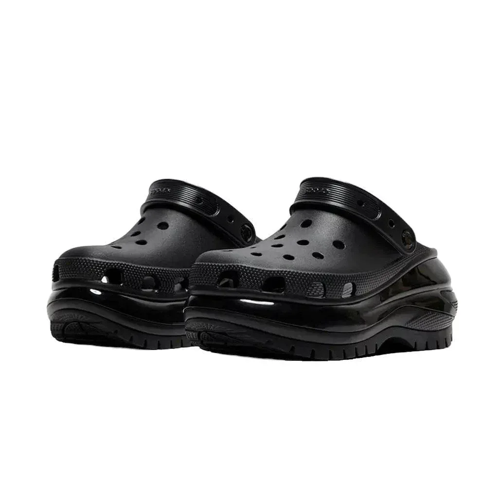 כפכפי קרוקס פלטפורמה במהדורה מיוחדת Crocs Classic Mega Crush Clog Black noir 207988-001 - Image 3