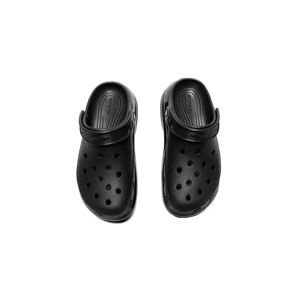 כפכפי קרוקס פלטפורמה במהדורה מיוחדת Crocs Classic Mega Crush Clog Black noir 207988-001 - Image 5