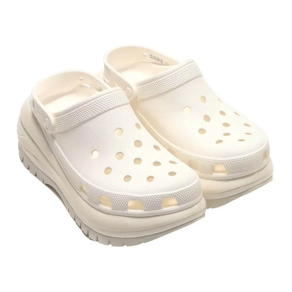 כפכפי קרוקס פלטפורמה במהדורה מיוחדת Crocs Classic Mega Crush Clog White blanc 207988-100 - Image 2