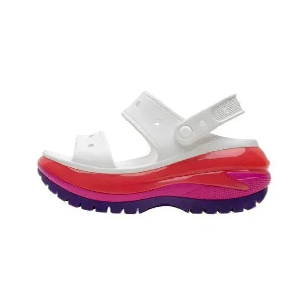 סנדלי קרוקס פלטפורמה במהדורה מיוחדת Crocs Classic Mega Crush Sandal Neon Purple 207989-94S - Image 2