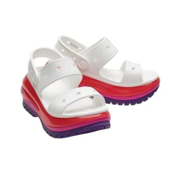 סנדלי קרוקס פלטפורמה במהדורה מיוחדת Crocs Classic Mega Crush Sandal Neon Purple 207989-94S - Image 3