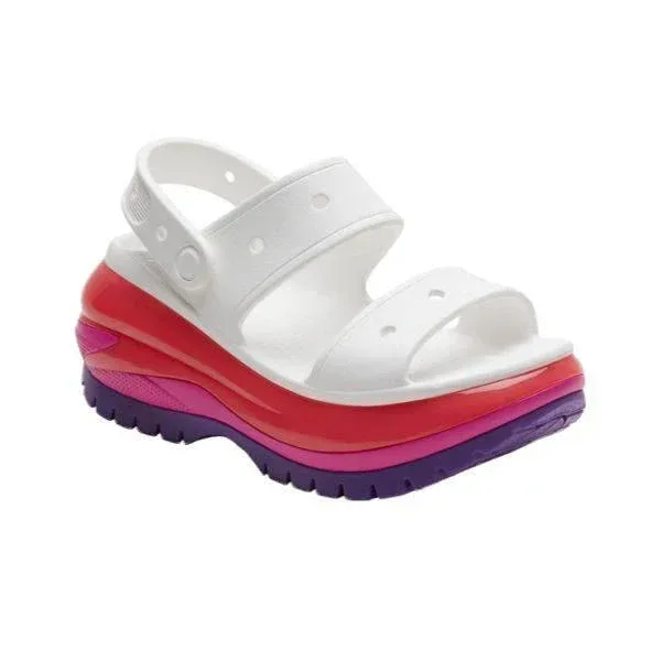 סנדלי קרוקס פלטפורמה במהדורה מיוחדת Crocs Classic Mega Crush Sandal Neon Purple 207989-94S - Image 5