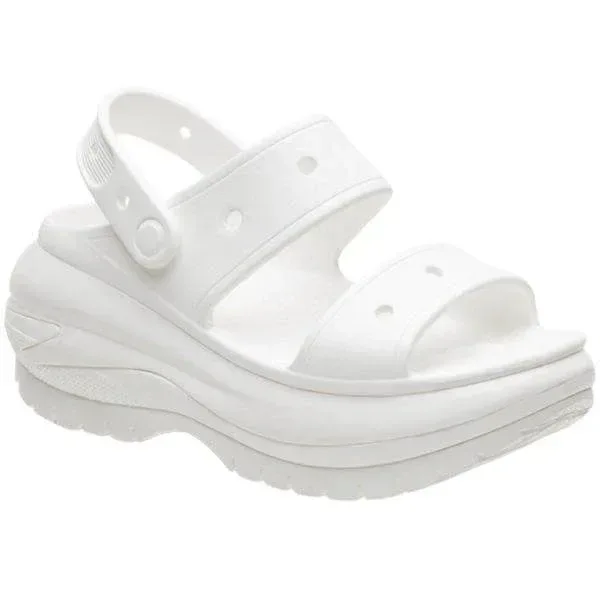 סנדלי קרורס פלטפורמה במהדורה מיוחדת Crocs Classic Mega Crush Sandal White blanc 207989-100 - Image 3