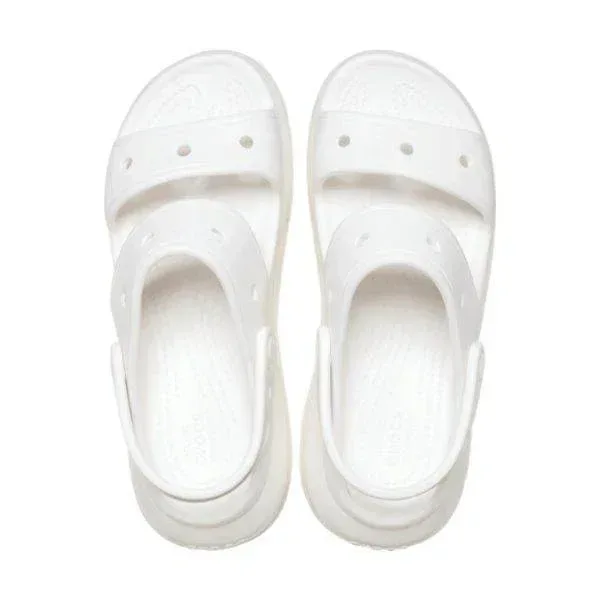 סנדלי קרורס פלטפורמה במהדורה מיוחדת Crocs Classic Mega Crush Sandal White blanc 207989-100 - Image 6