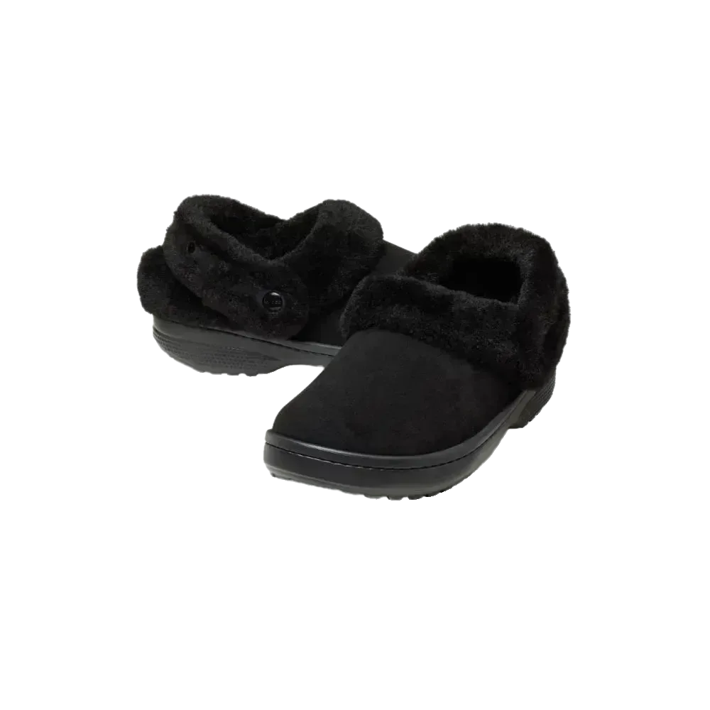 כפכפי פרווה קרוקס לנשים Crocs Classic Unfurgettable Vegan Suede Clog -212106-001 - Image 3