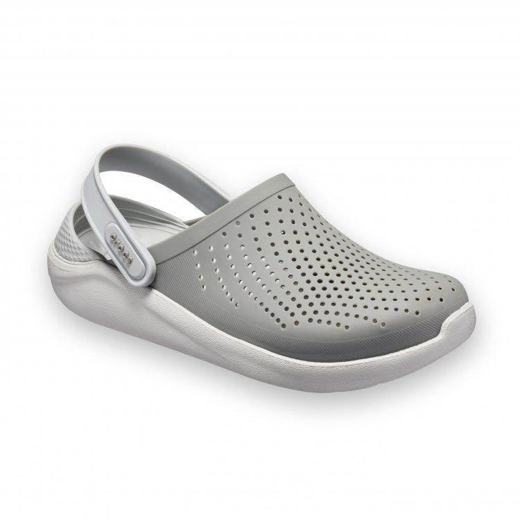 כפכף קרוקס אפור/לבן Crocs literide Clog Grey/White 204592-06J - Image 2
