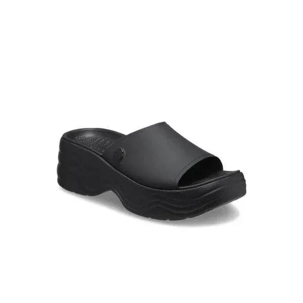 כפכפי פלטפורמה קרוקס לנשים Crocs Skyline Slide 208182-001 Black - Image 2