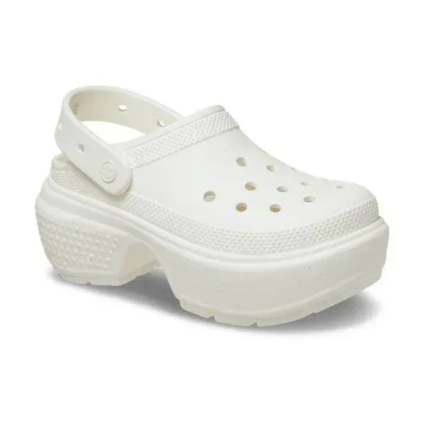 כפכפי קרוס פלטפורמה לנשים Crocs Stomp Clog-Chalky white 209347-0WV - Image 2