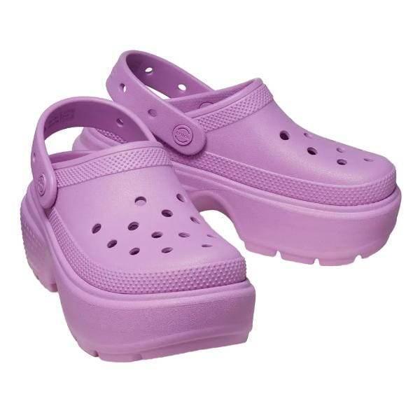 קפקפי קרוקס פלטפורמה לנשים Crocs Stomp Clog-Pink/Bubble 209347-6WQ - Image 3
