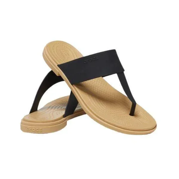 כפכפי קרוקס לנשים Crocs Tulum flip Black/Tan 206752-00W - Image 3