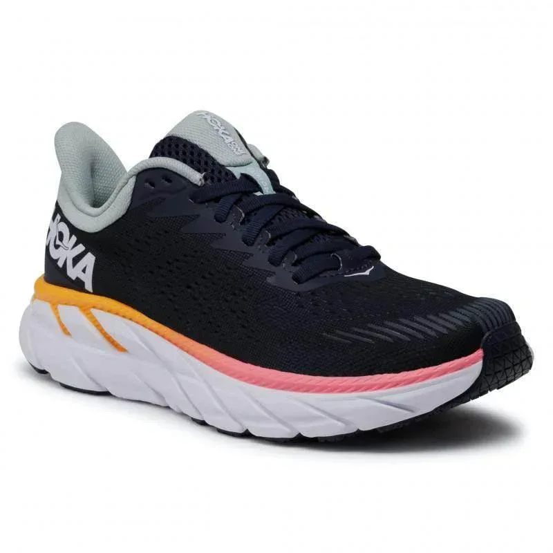 נעלי ריצה הוקה קליפטון 7 לנשים בצבע כחול/לבן Hoka 1110509/BIBH CLIFTON 7-Black/Blue - Image 3