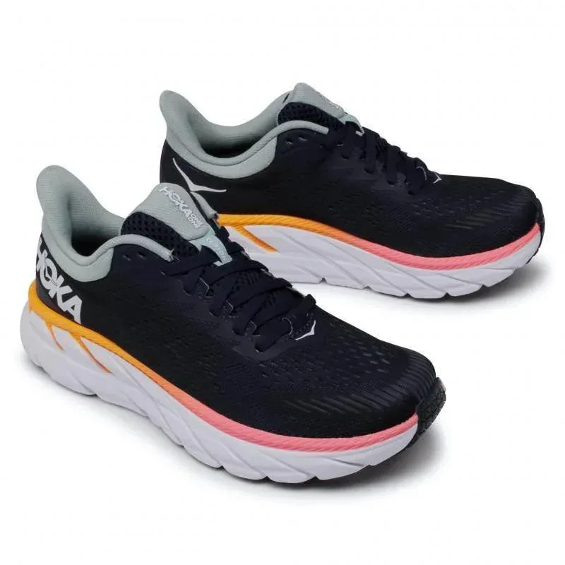 נעלי ריצה הוקה קליפטון 7 לנשים בצבע כחול/לבן Hoka 1110509/BIBH CLIFTON 7-Black/Blue - Image 5