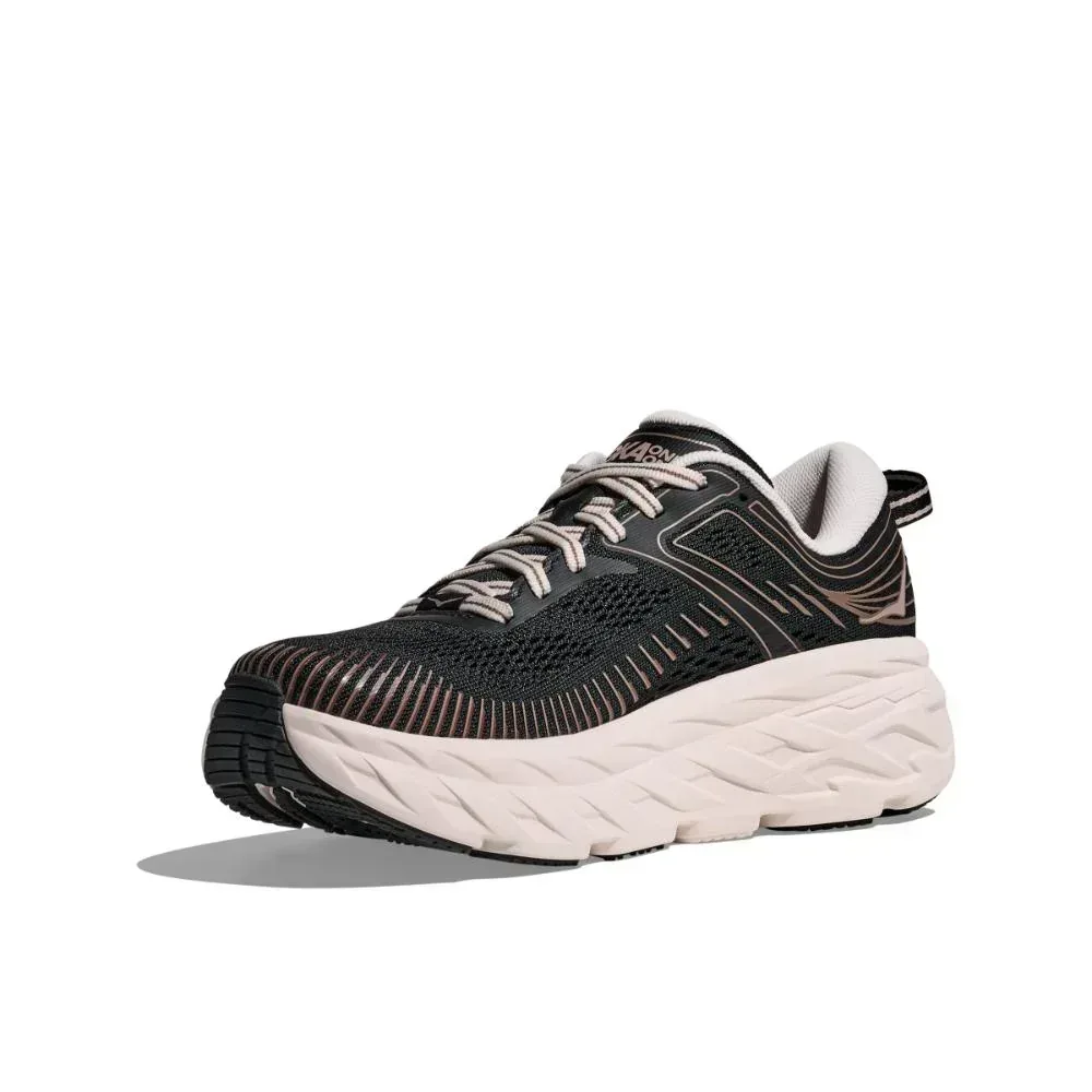 קולקציית הרטרו של הוקה Hoka 1110519/BCKRS BONDI 7 BLACK/ROSE CREAM - Image 2