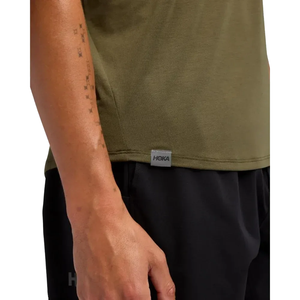 חולצת ריצה הוקה לגברים Hoka 1141757/ATQL HOKA ESSENTIAL TEE OLIVE - Image 5