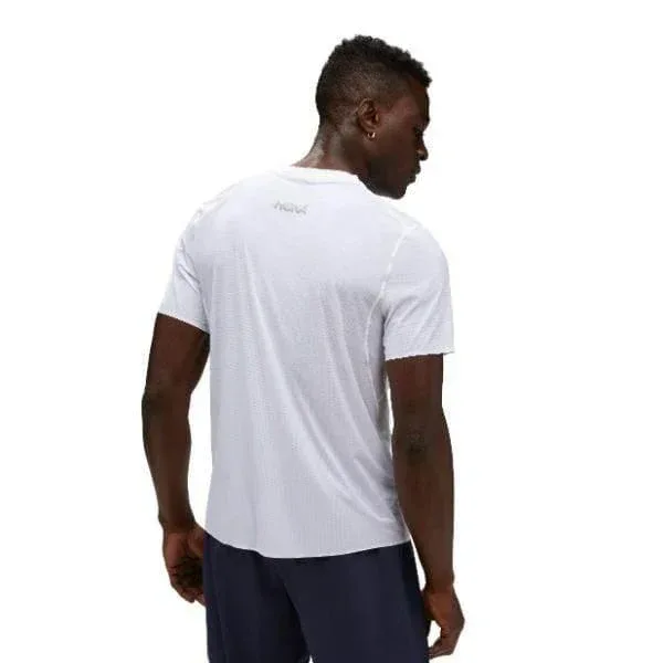 חולצת ריצה הוקה לגברים Hoka 1151071/WHT AIROLITE RUN SHORT Shirt - Image 2