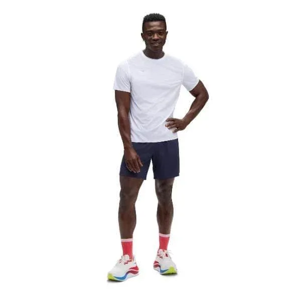 חולצת ריצה הוקה לגברים Hoka 1151071/WHT AIROLITE RUN SHORT Shirt - Image 3
