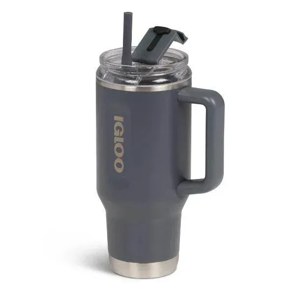 ספל שתיה תרמי Igloo Flip 'N' Sip Travel Mug Light Gray 1L - Image 3