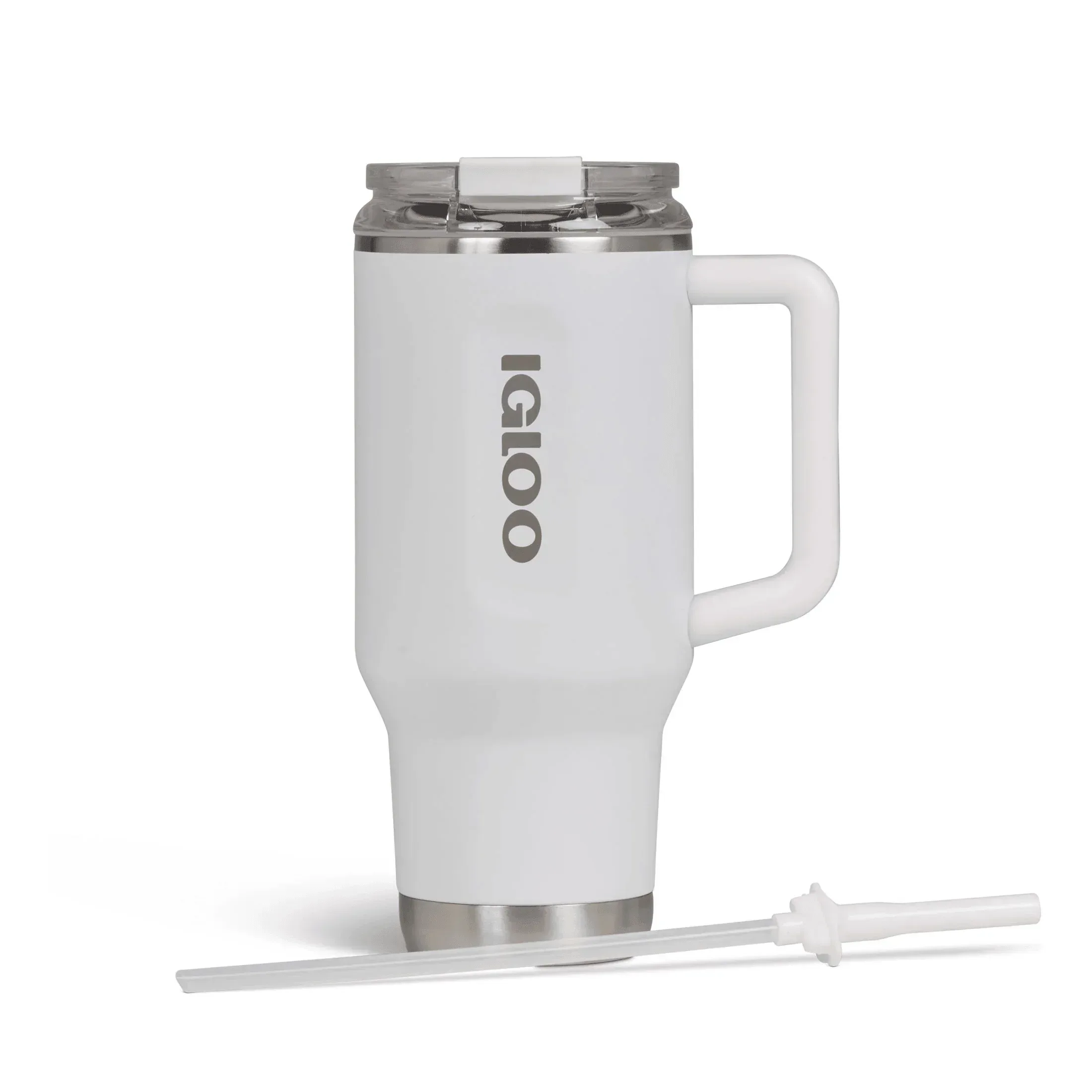 ספל שתיה תרמי Igloo Flip 'N' Sip Travel Mug Light White 1L - Image 3